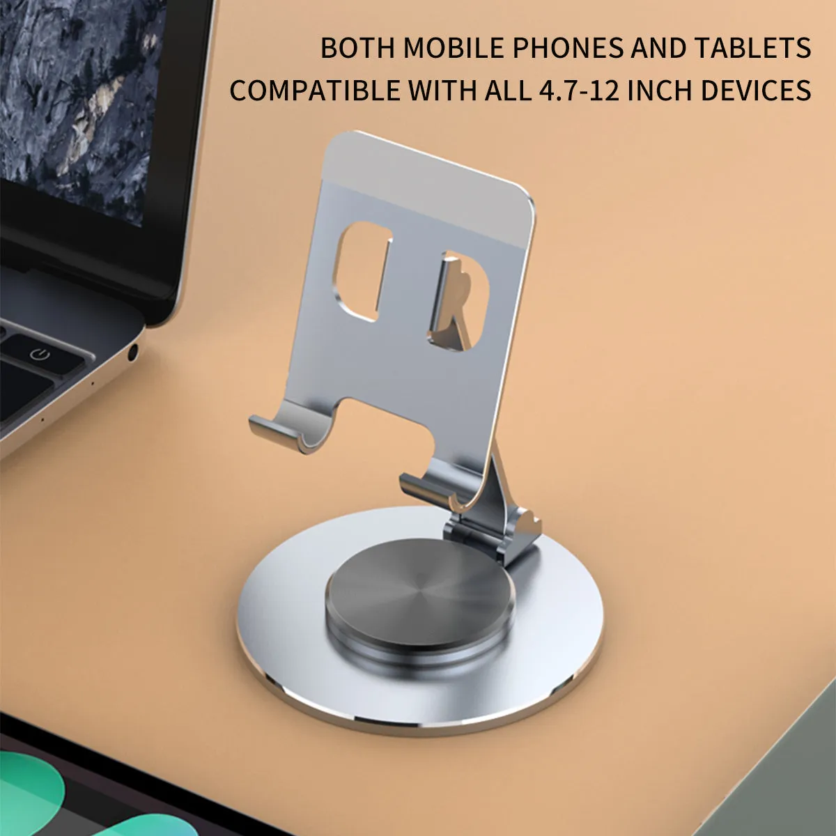 019 Aluminum Alloy Phone Tablet Mount Stand 360 Degree Rotation Desktop Holder for 4.7 - 12 inch Device