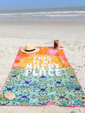 100820 Microfiber Beach Towel - Happy Place