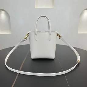 18CM white leather handbag tote bag 773995