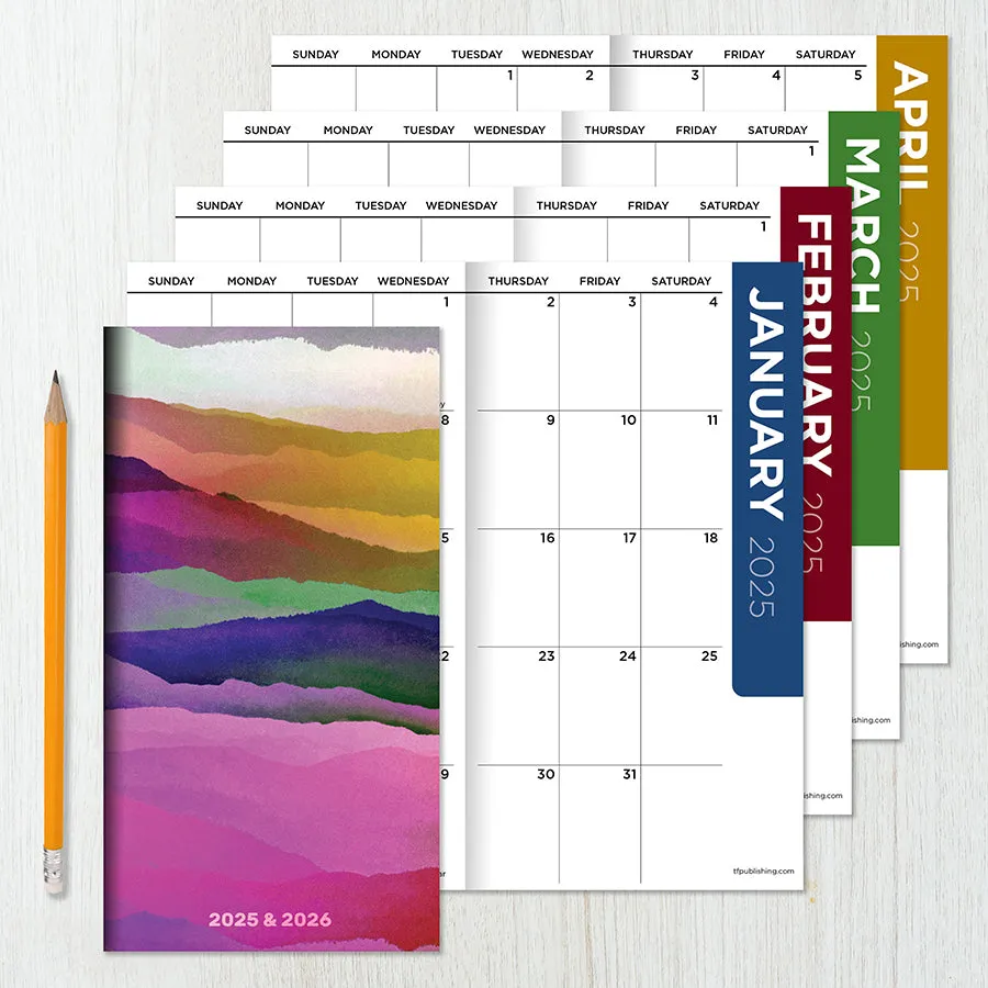 2025-2026 Purple Mountain Majesty Small Monthly Pocket Planner