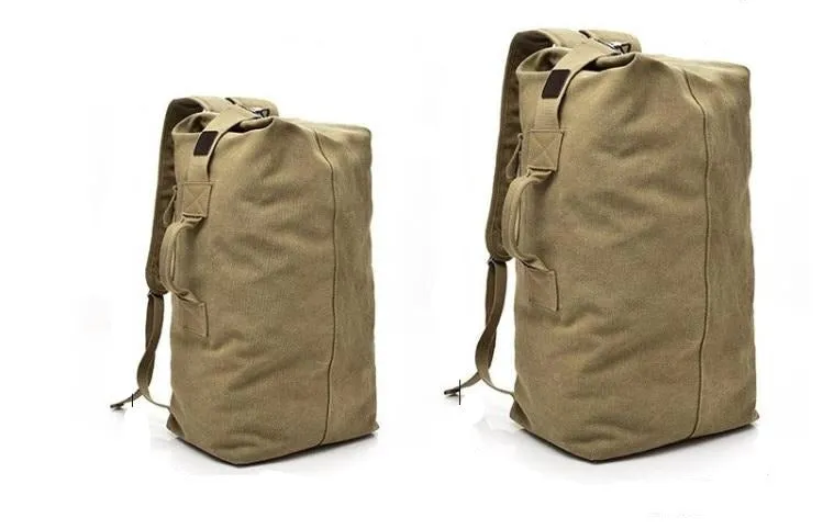 40L Tactical Military Duffel Classic Canvas Drab Bag with Shoulder Straps