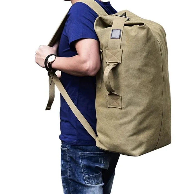 40L Tactical Military Duffel Classic Canvas Drab Bag with Shoulder Straps