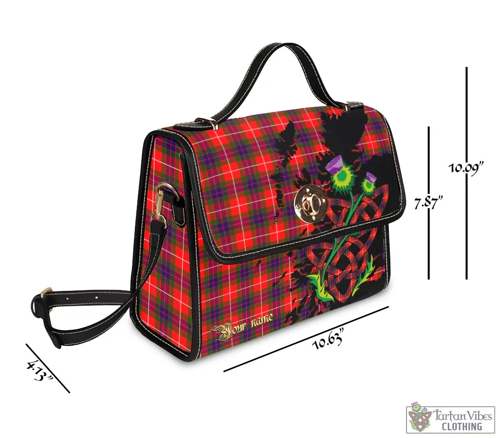 Abernethy Tartan Waterproof Canvas Bag with Scotland Map and Thistle Celtic Accents