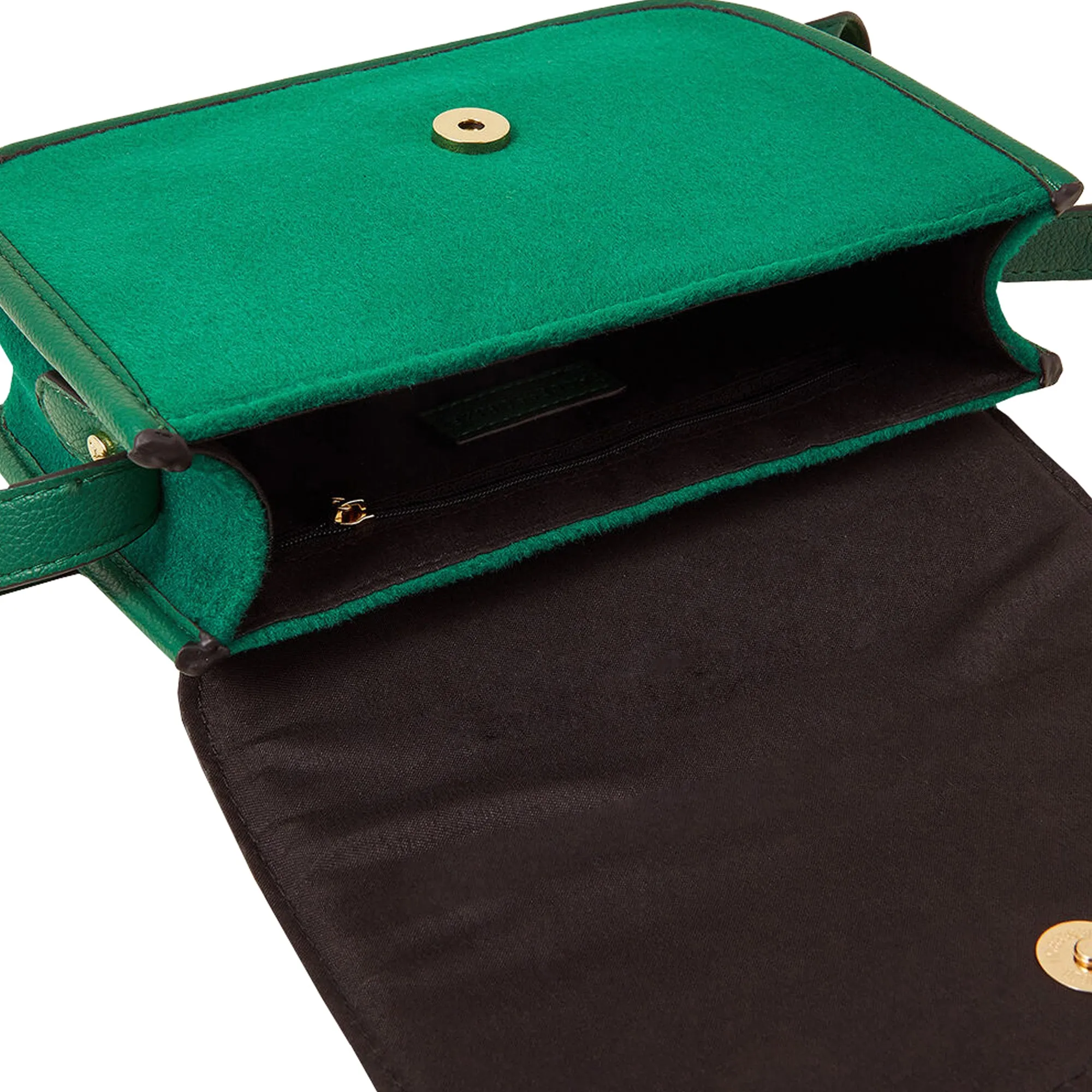 Accessorize London Women's Green Felt Cross Body