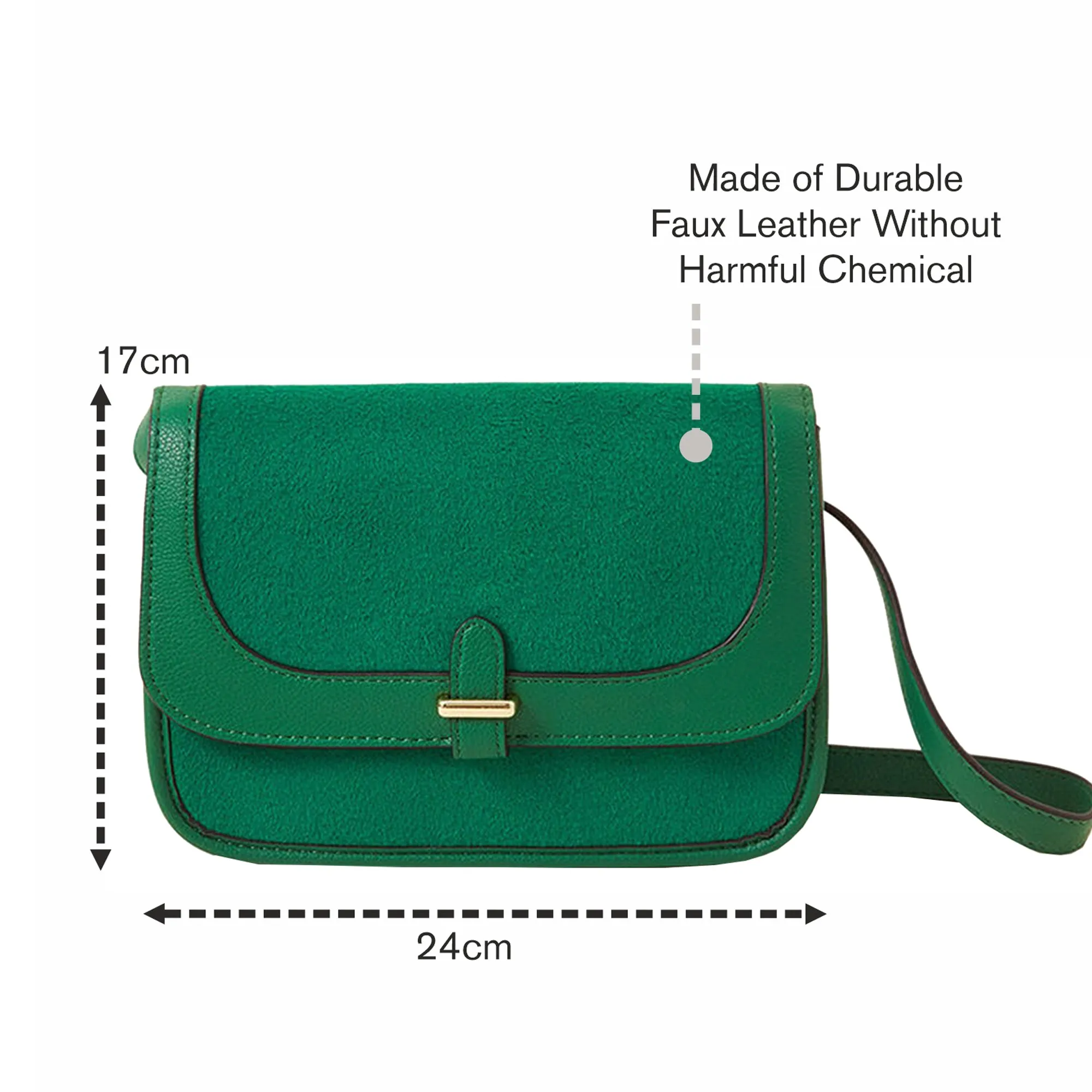 Accessorize London Women's Green Felt Cross Body