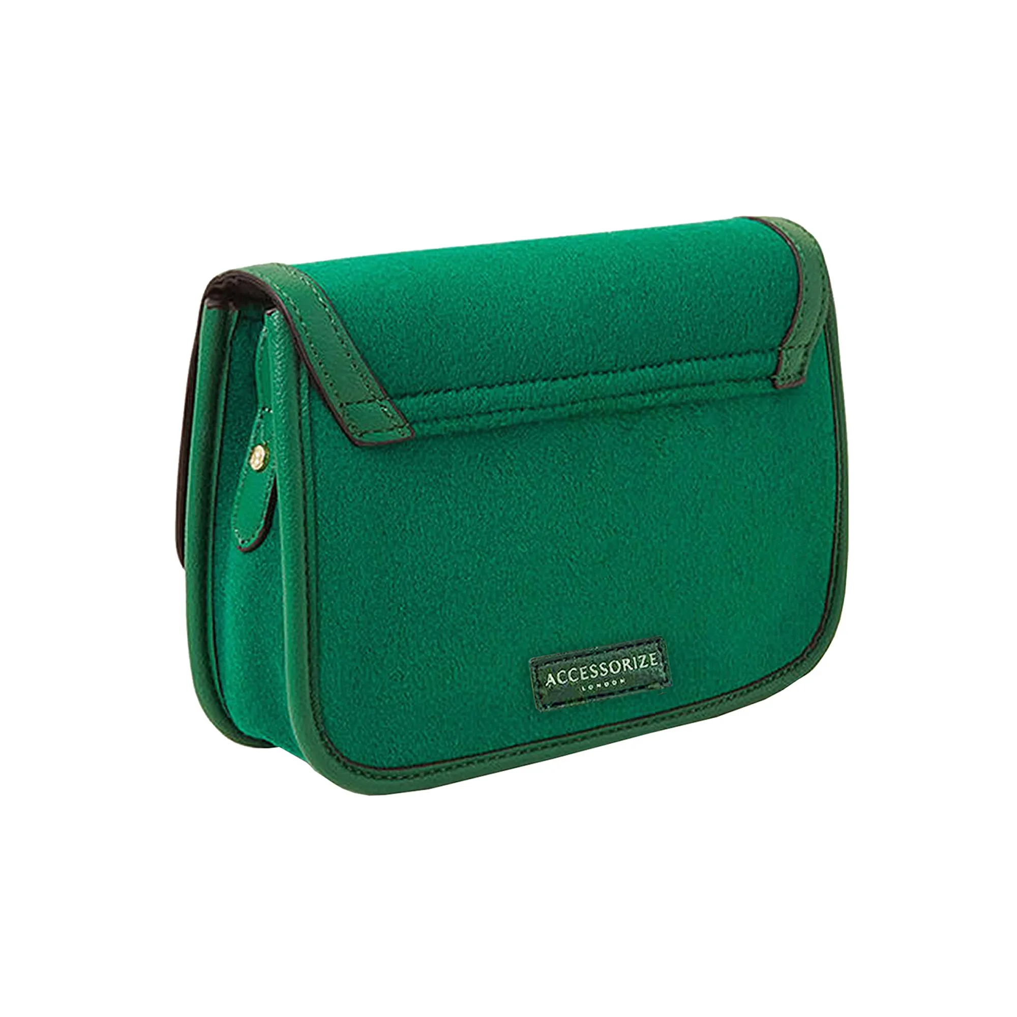 Accessorize London Women's Green Felt Cross Body