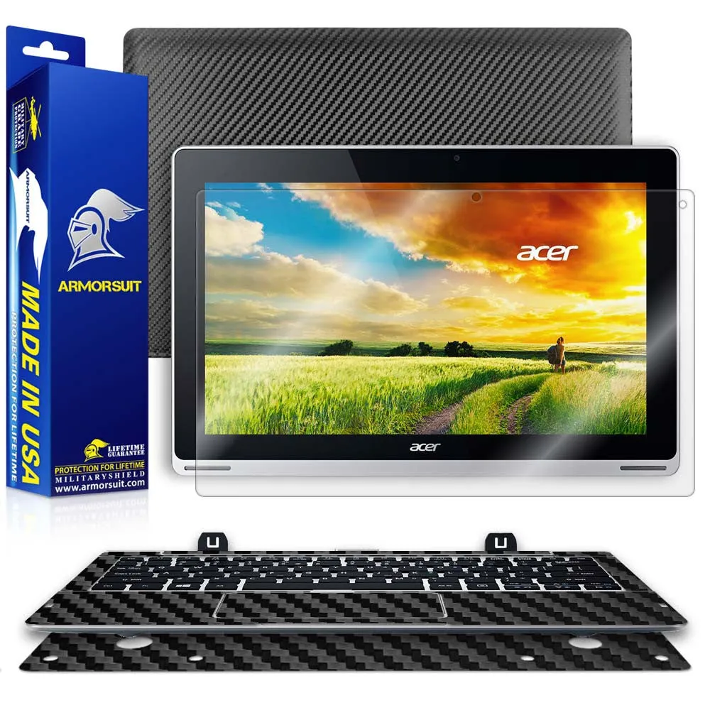 Acer Aspire Switch 11 (SW5-111) Screen Protector   Black Carbon Skin Protector  (Tablet & Keyboard)