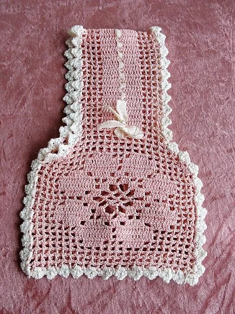 ADORABLE Antique Pink Crochet Little Girls Purse, Perfect Wedding Flower Girl Bag, Pretty Rosy Pink,Edged White,Hand Made Crochet Lace Purse