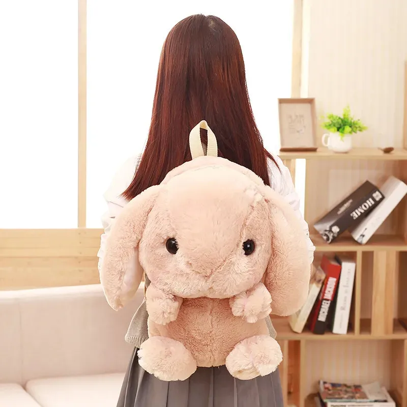 Adorable Long-Eared Rabbit Plush Backpack - Cute Kawaii Accessory