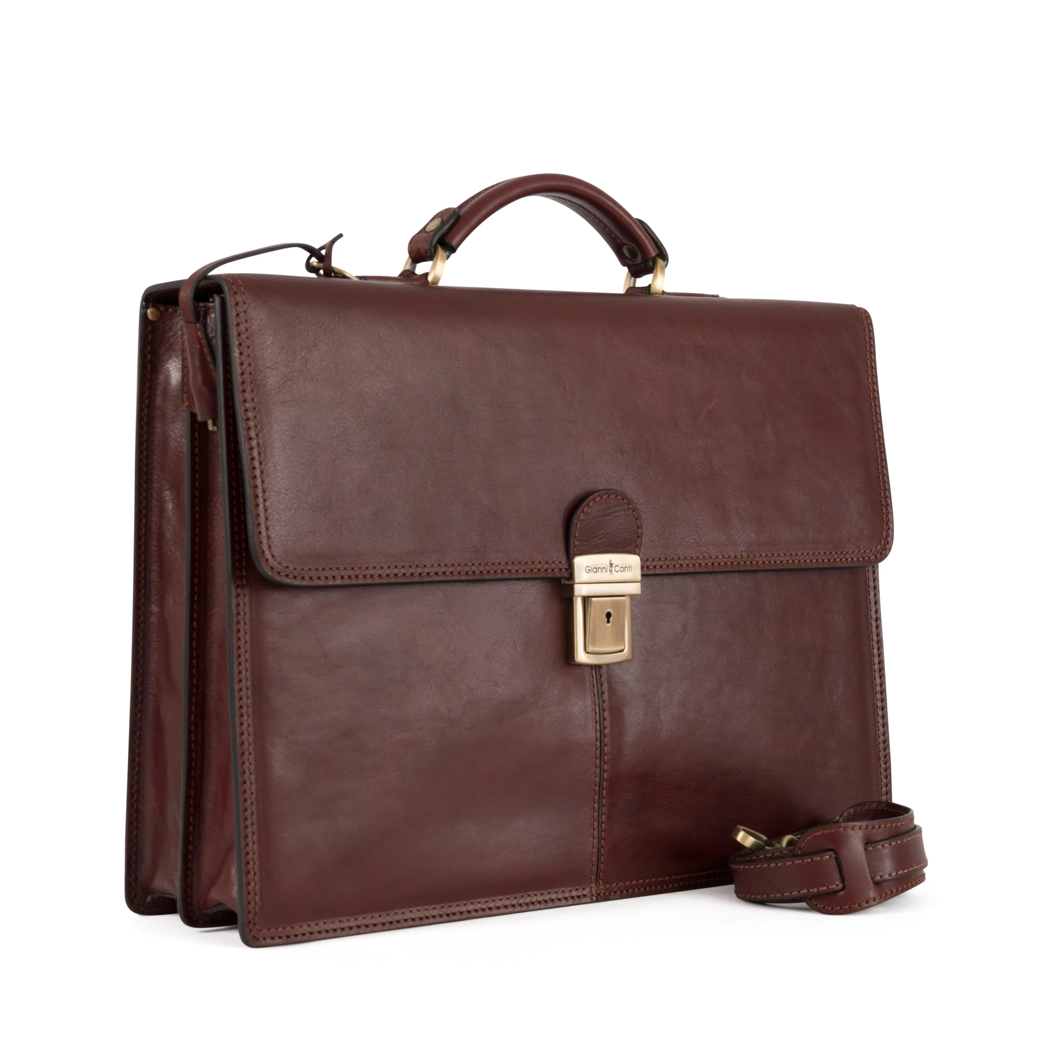 ALEXIS Gianni Conti Italian Leather Briefcase