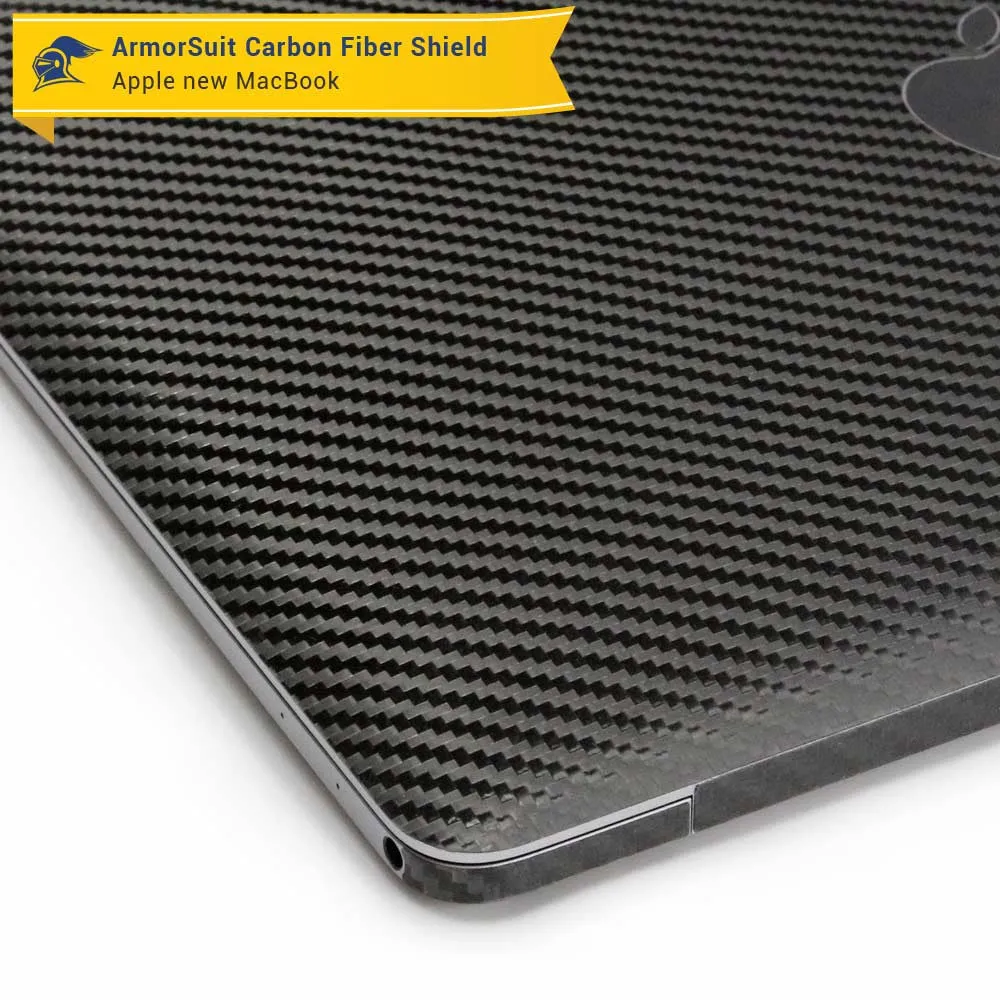 Apple Macbook 12" (2015) Black Carbon Full Body Skin Protector