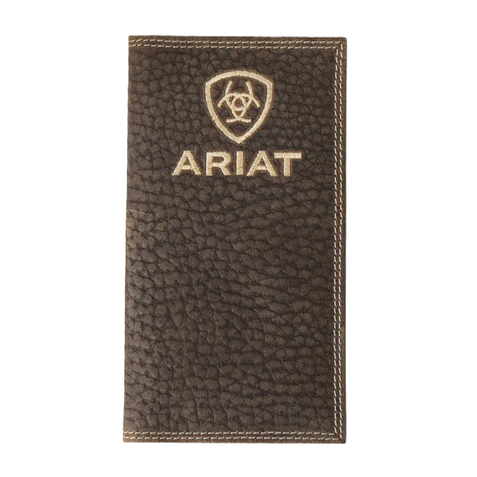 Ariat M&F Men's Rodeo Bull Hide Brown Leather Wallet