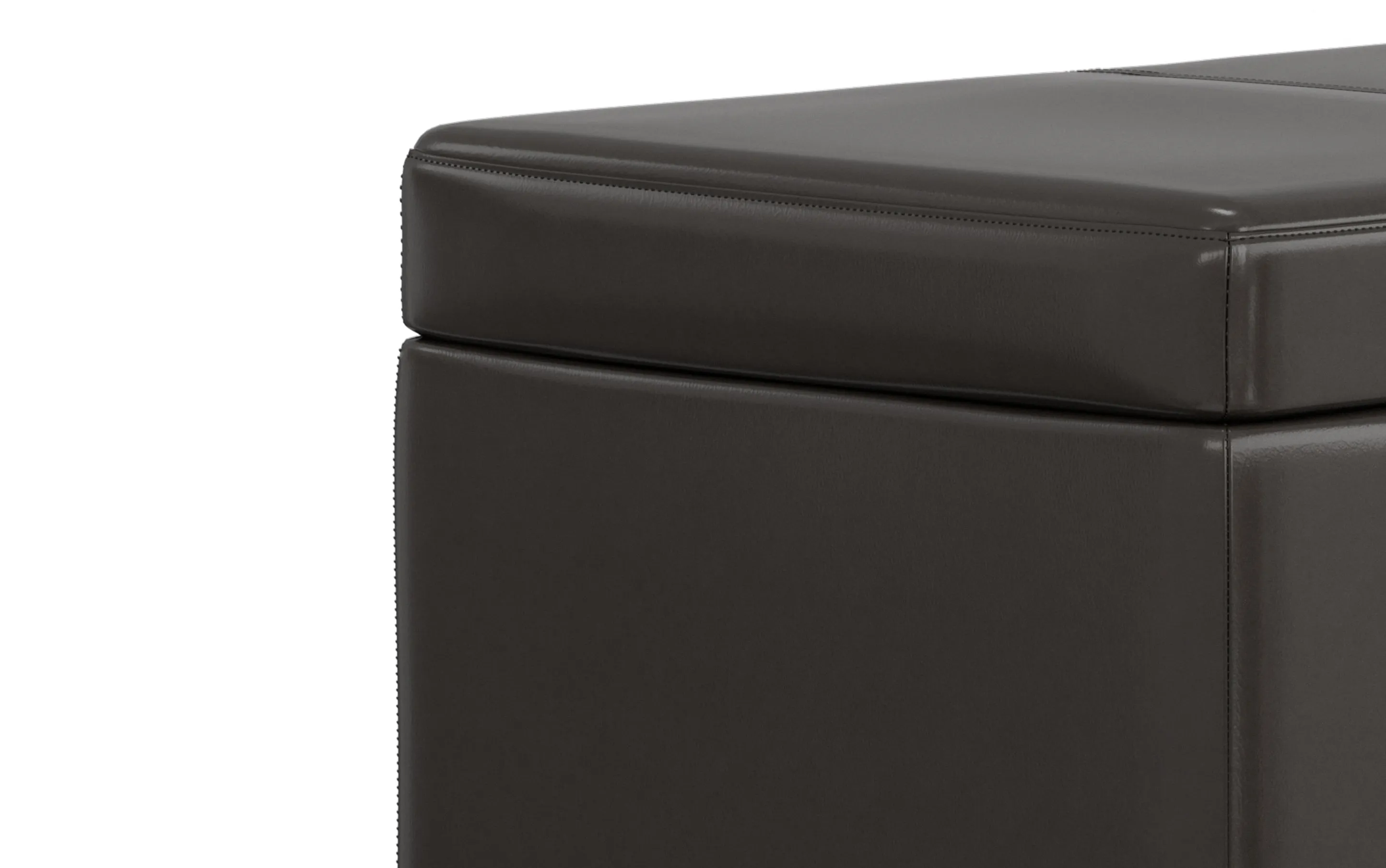 Avalon Lift Top Storage Ottoman in Vegan Leather