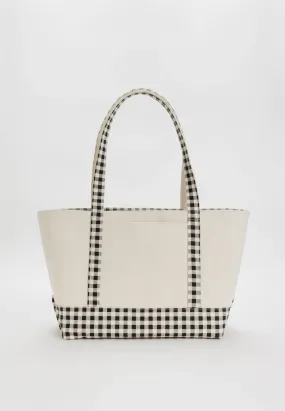 Baggu Medium Heavyweight Canvas Tote Black and White Gingham