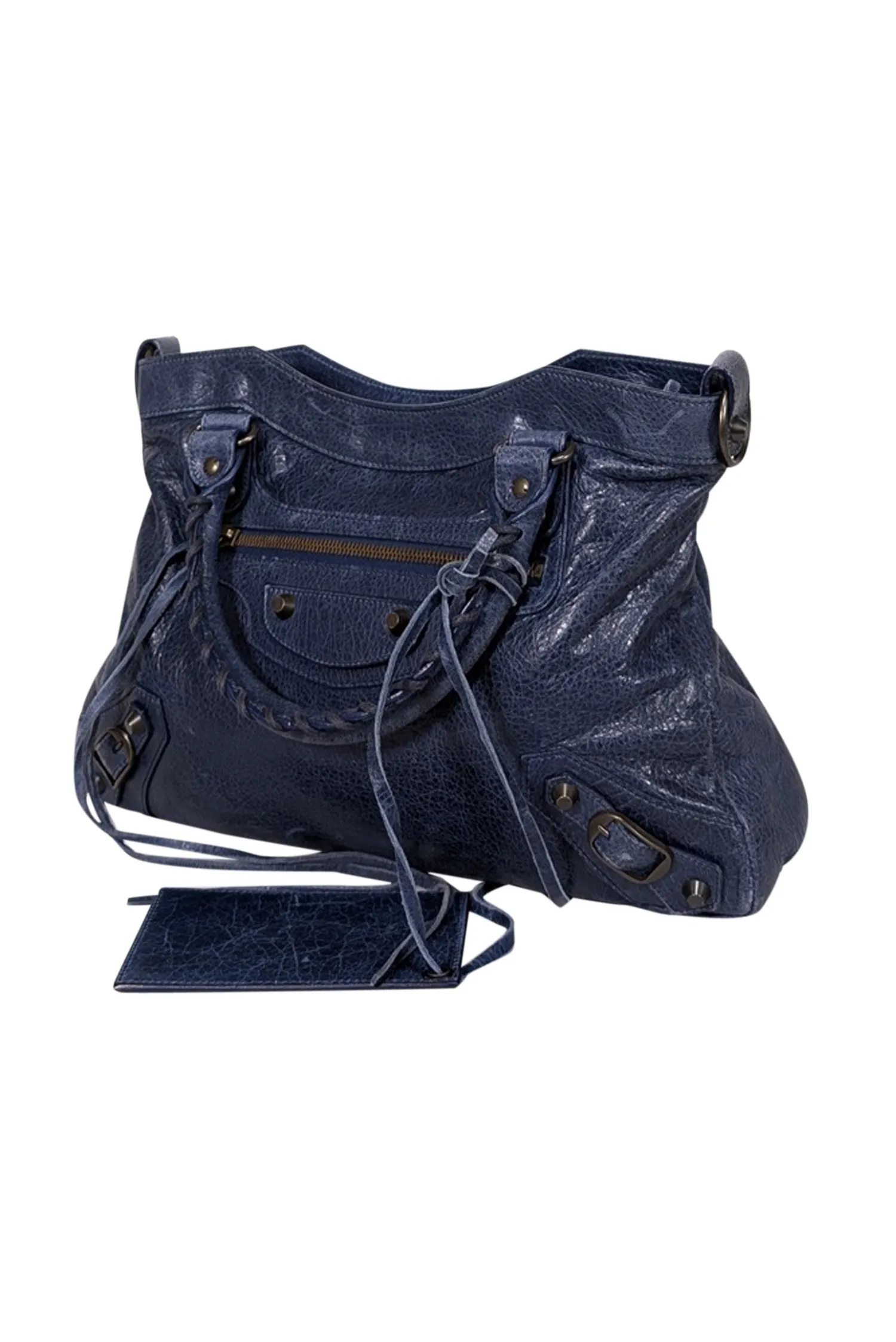 Balenciaga - Navy Leather City Crossbody Bag