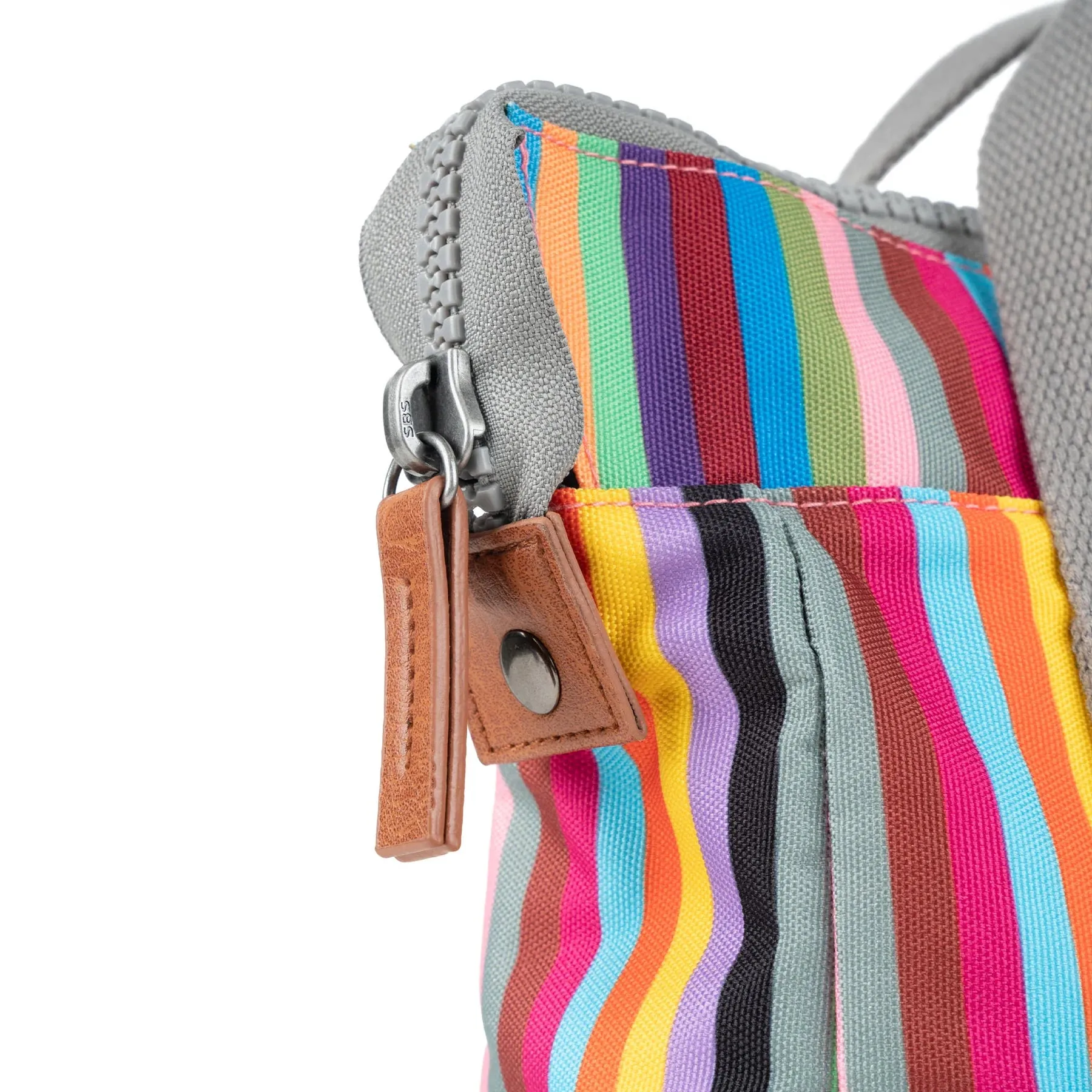 Bantry B Small Recycled Canvas Backpack - Multi Stripe