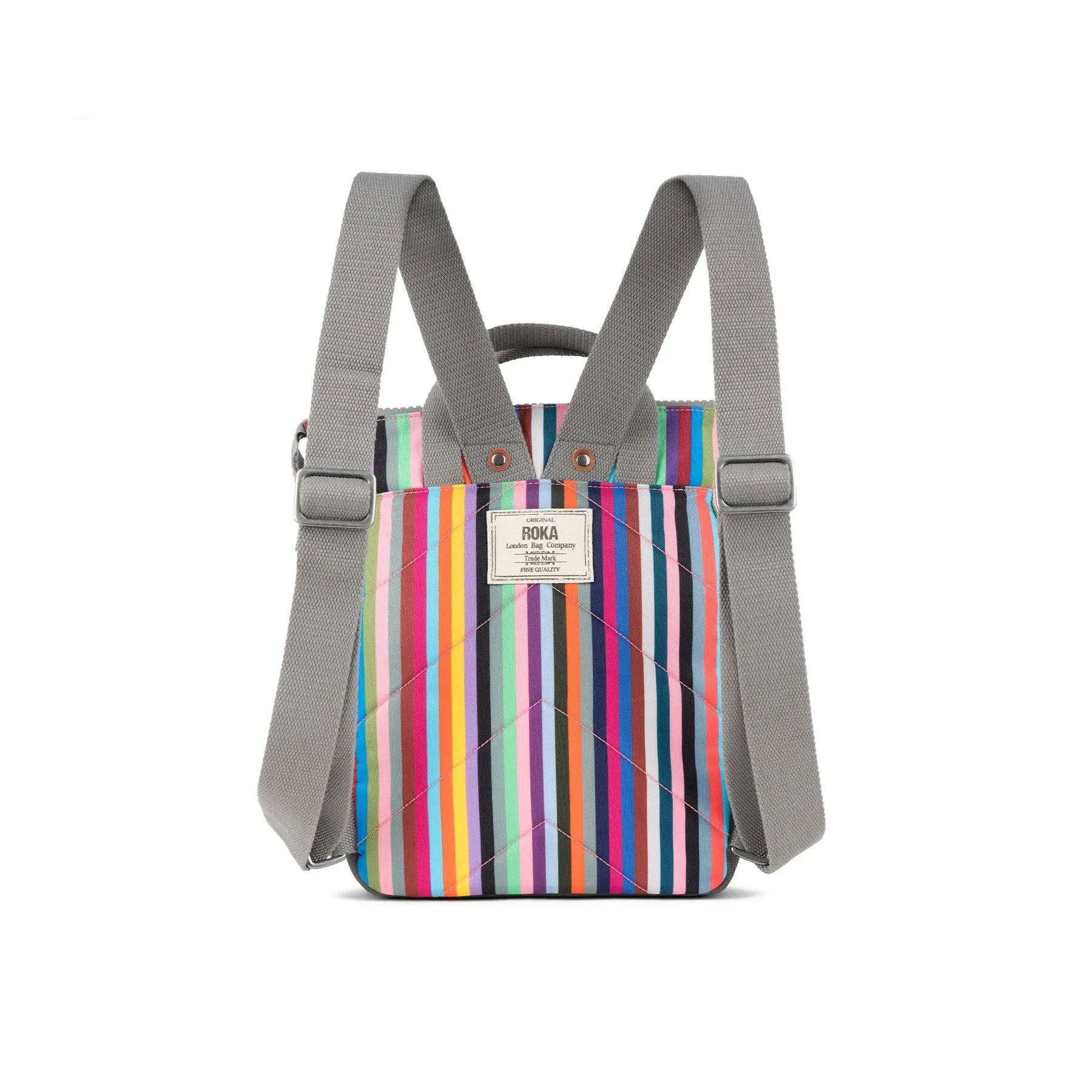 Bantry B Small Recycled Canvas Backpack - Multi Stripe