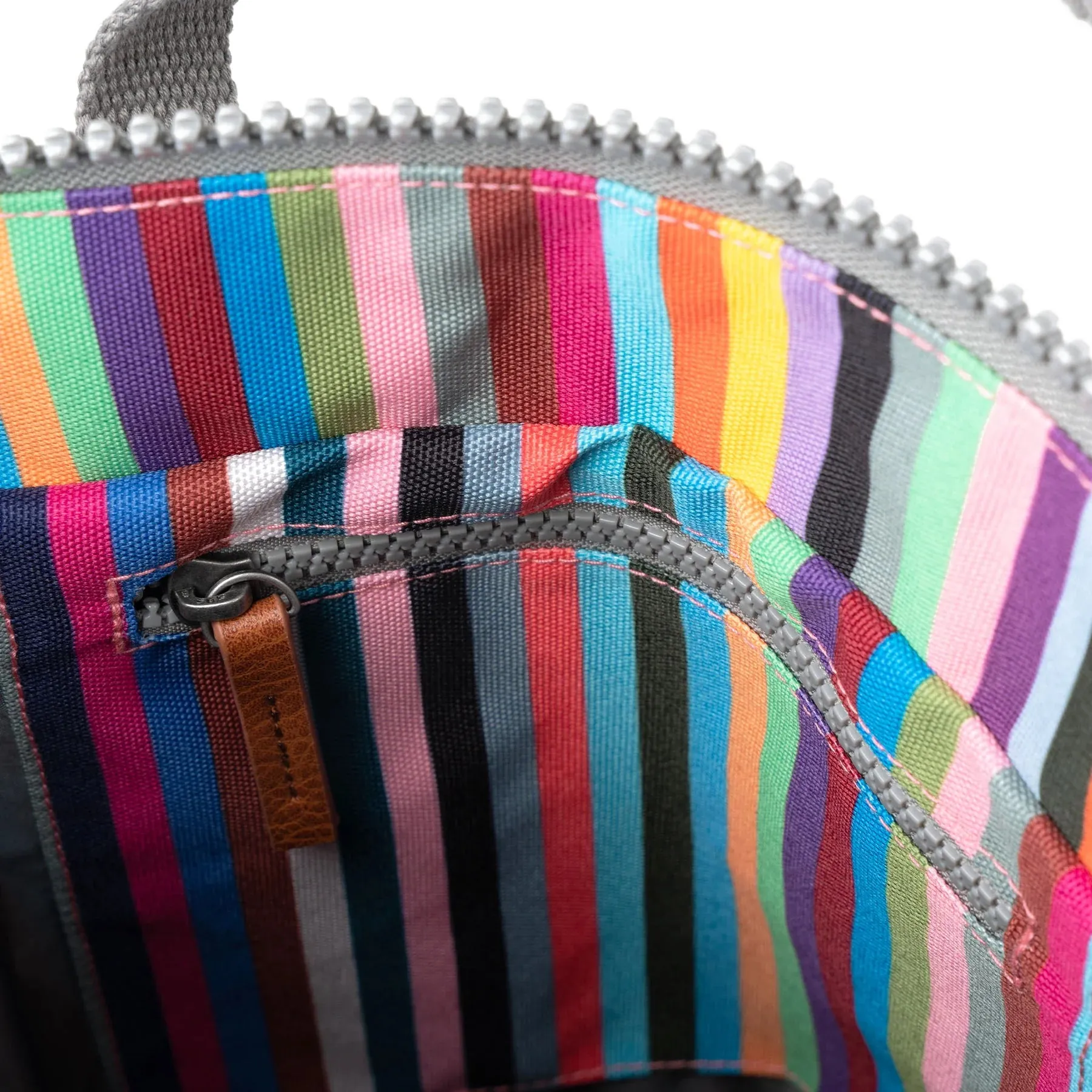 Bantry B Small Recycled Canvas Backpack - Multi Stripe