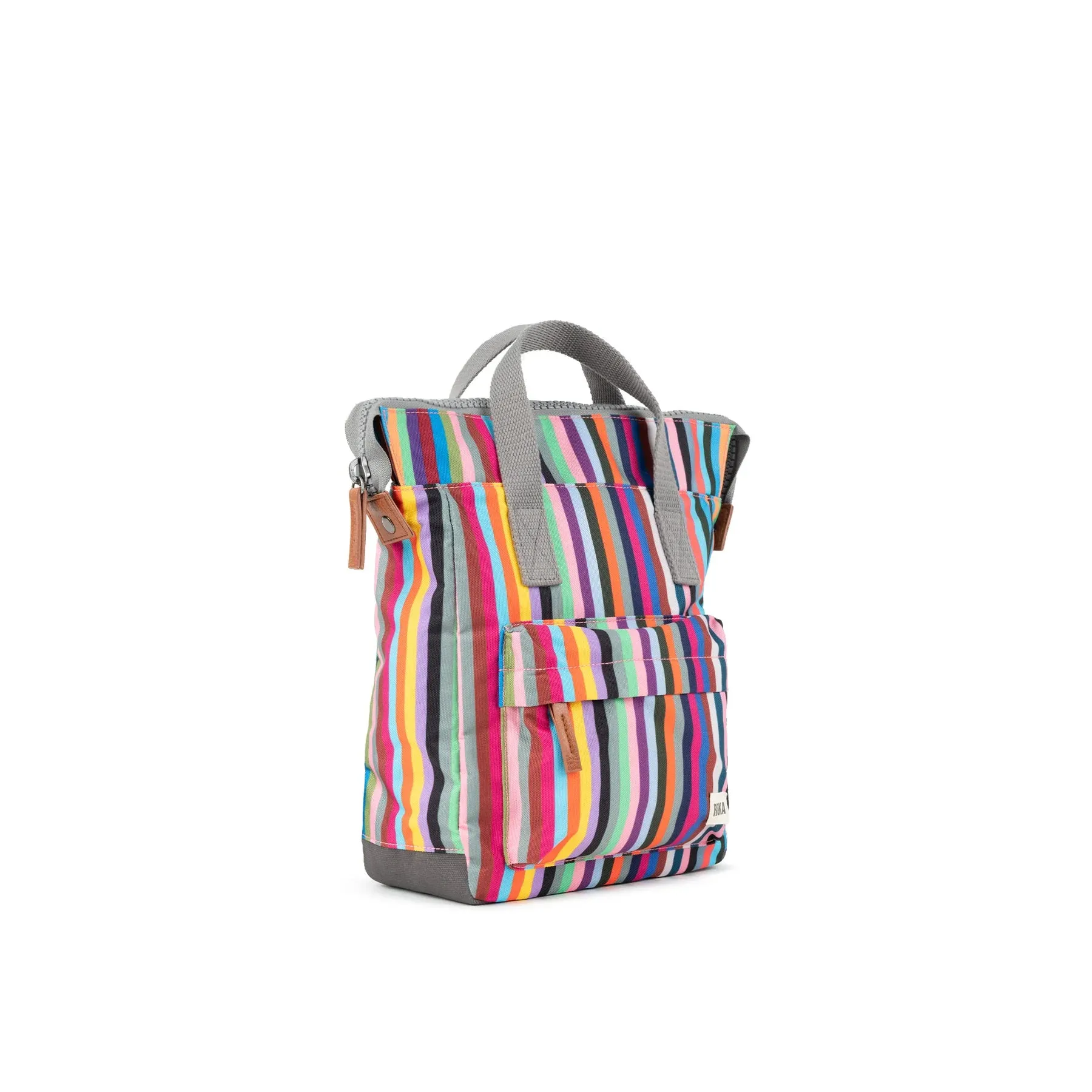 Bantry B Small Recycled Canvas Backpack - Multi Stripe