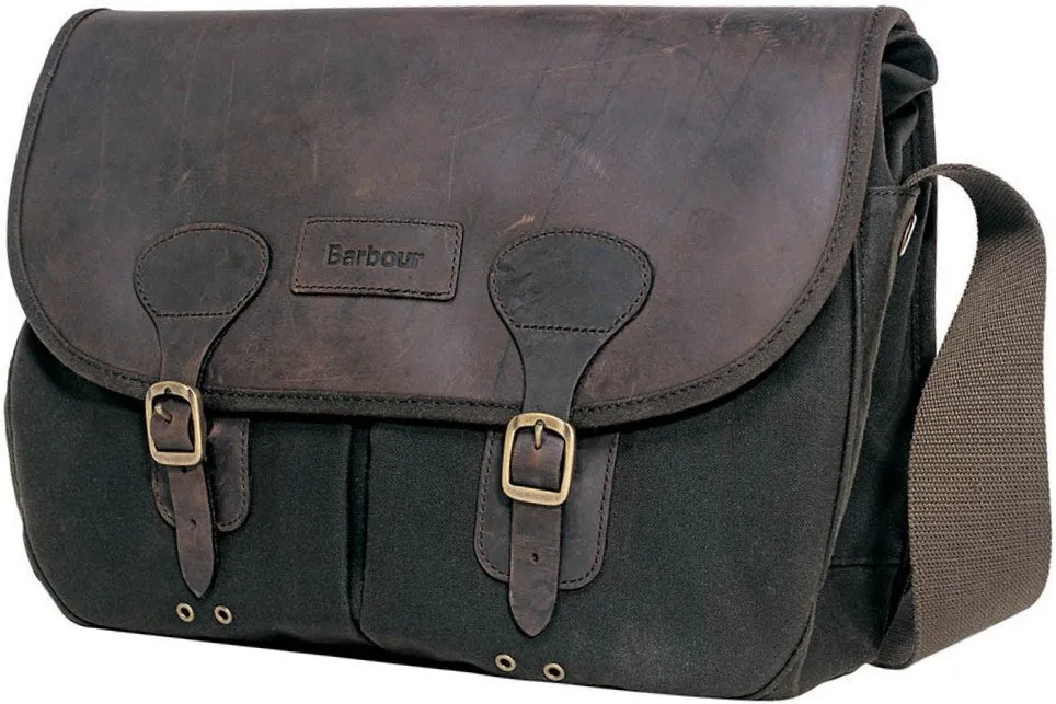 Barbour Briefcase - Olive Wax-with Leather Trim UBA0004OL711