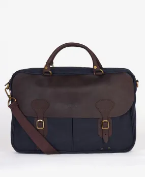 Barbour Wax Leather Briefcase Navy UBA0004 NY91