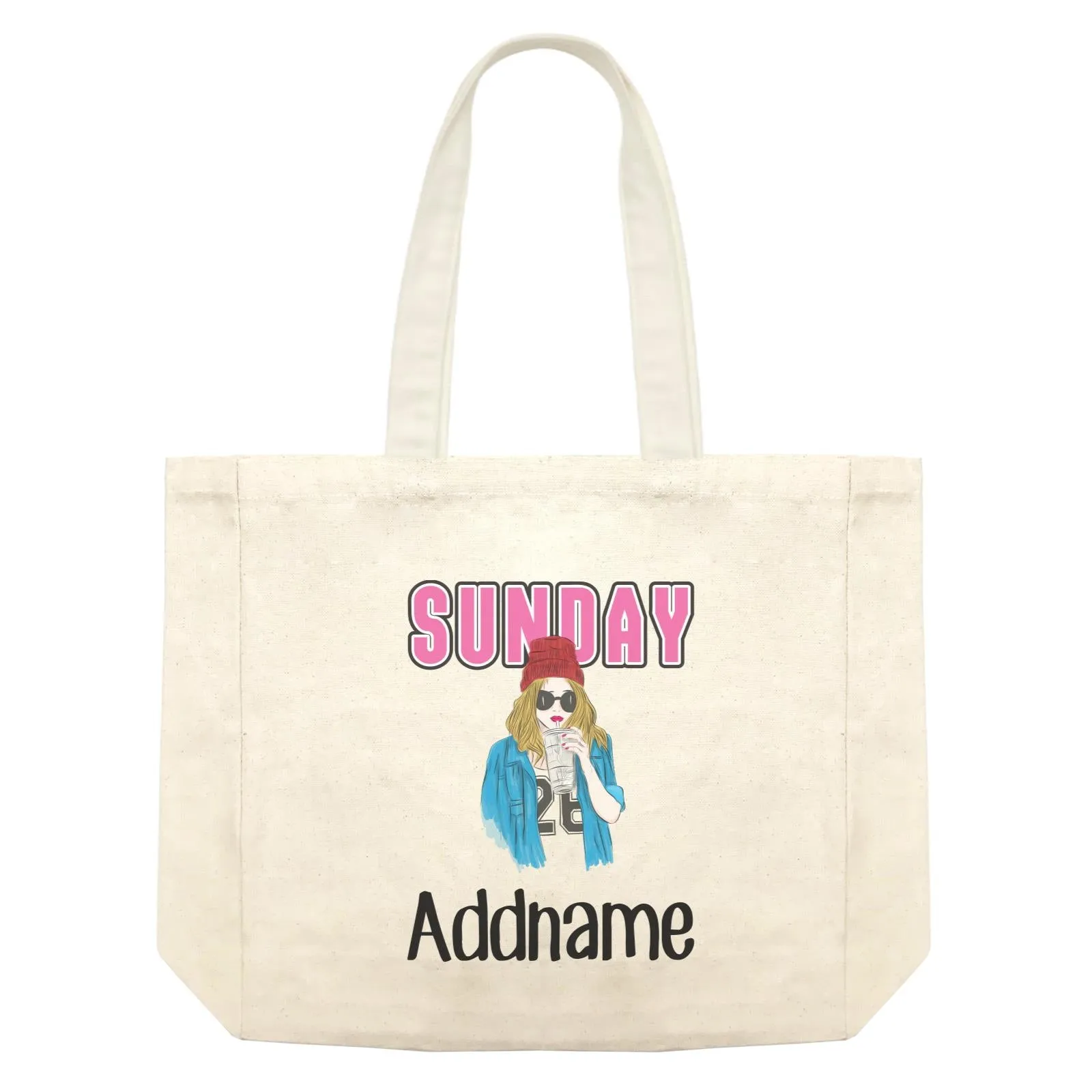 Beautiful Chic Sunday Hipster With Addname Shopping Bag