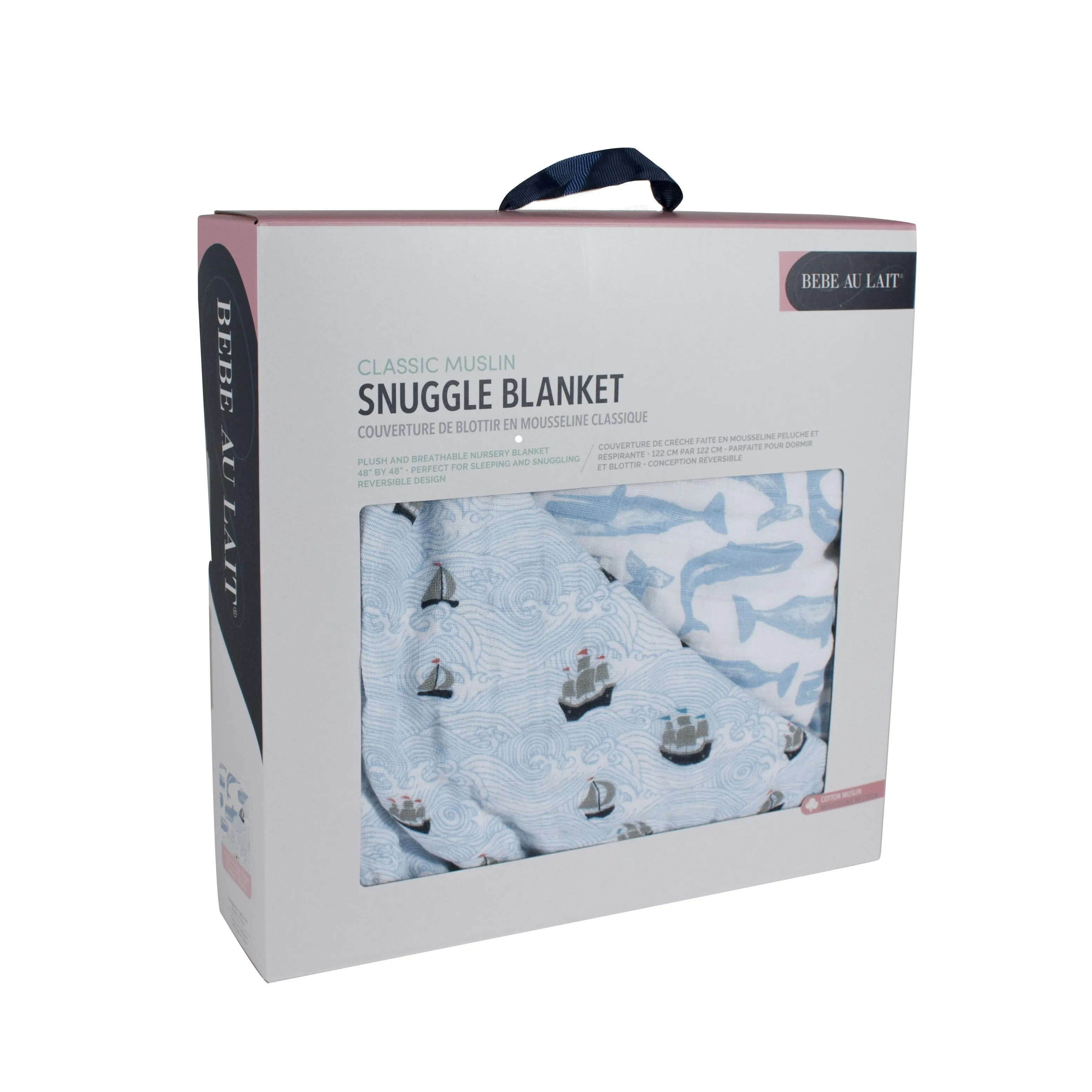 Bebe Au Lait - Muslin Snuggle Blanket - High Seas & Moby