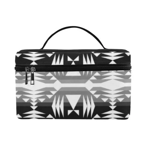 Between the Mountains Black and White Cosmetic Bag/Large