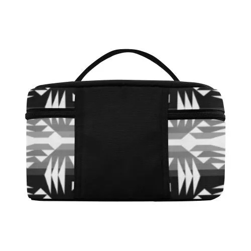 Between the Mountains Black and White Cosmetic Bag/Large