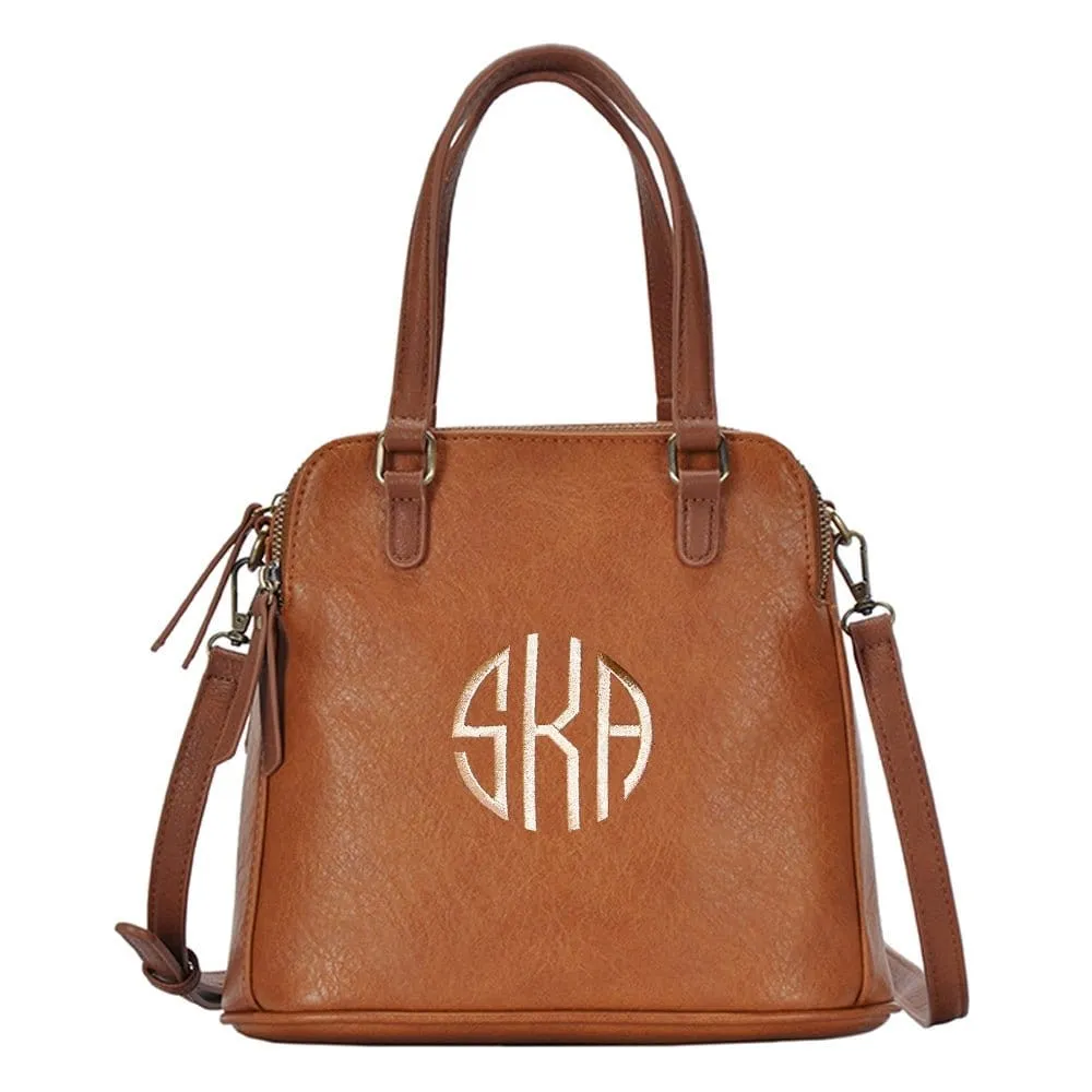 BGO82647 Monogrammable Three Compartment Zipper Crossbody