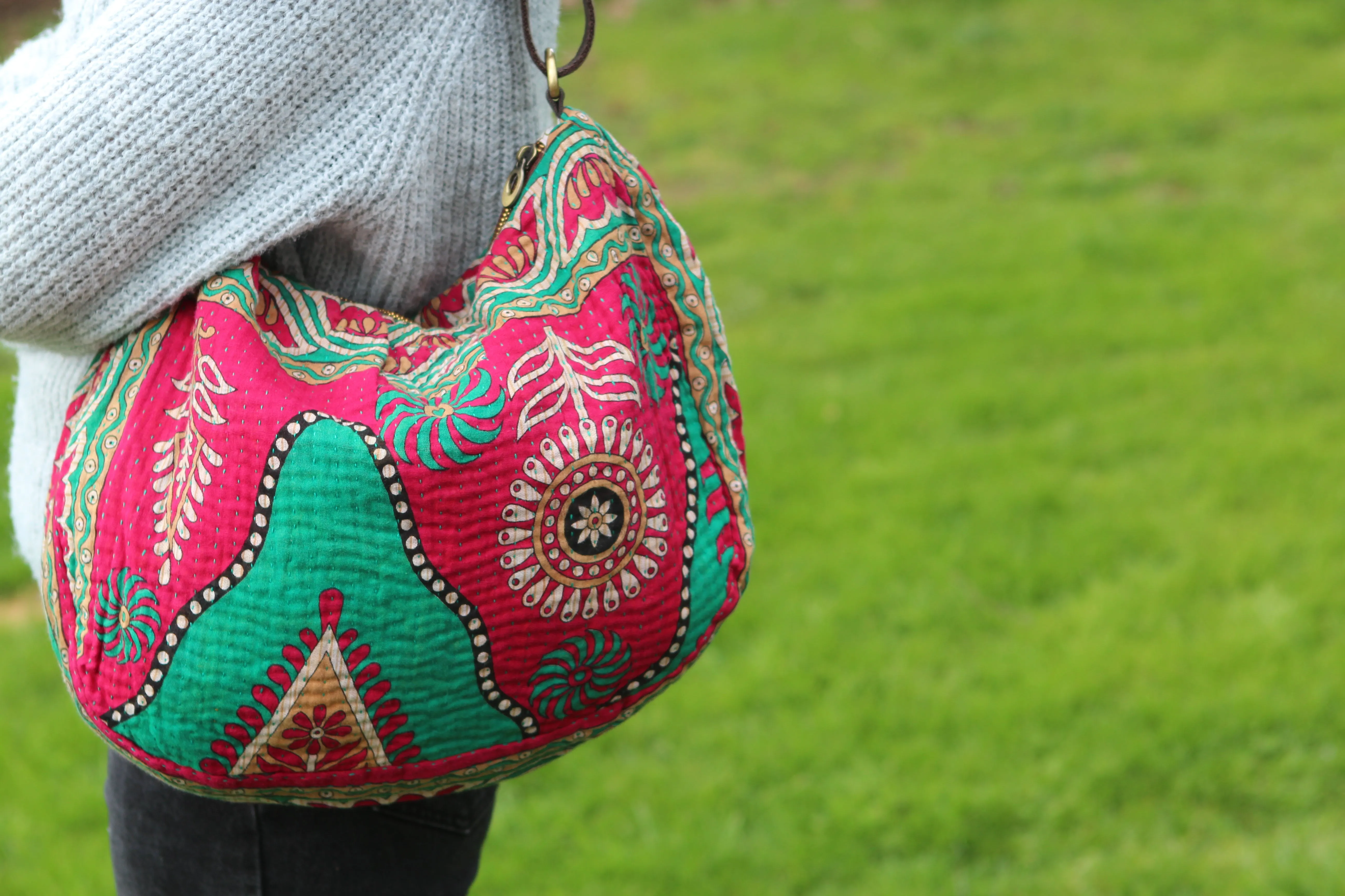 Bharati Boho Bag - Pink & Teal