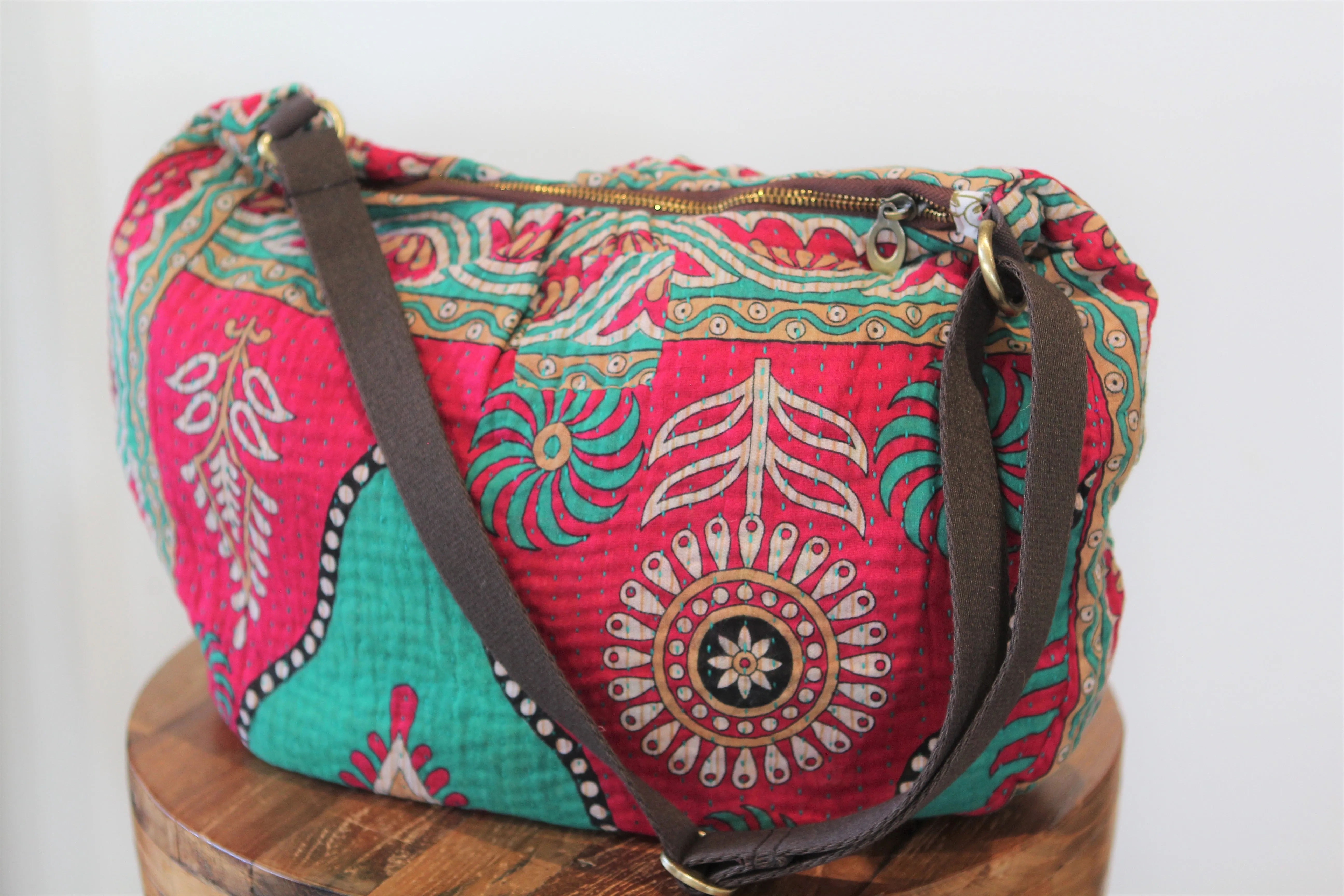 Bharati Boho Bag - Pink & Teal