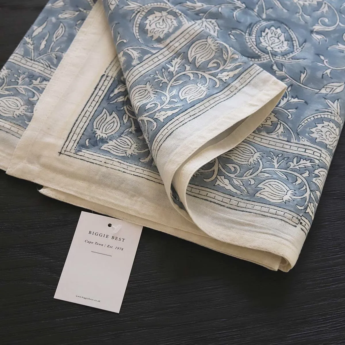 Biggie Best Block Printed Table cloth Blue