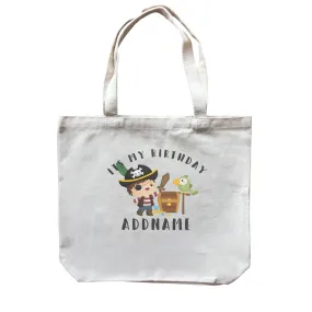 Birthday Pirate Happy Boy Captain With Treasure Chest Its My Birthday Addname Canvas Bag