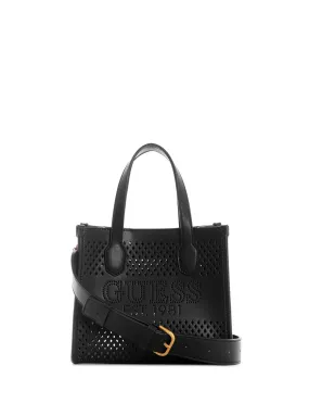 Black Katey Perf Mini Tote Bag