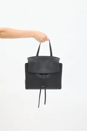 Black Pebbled Leather Lady Bag