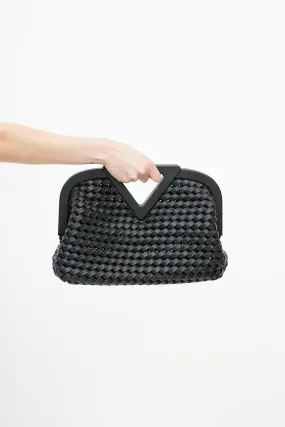 Black Woven Point Crossbody Bag