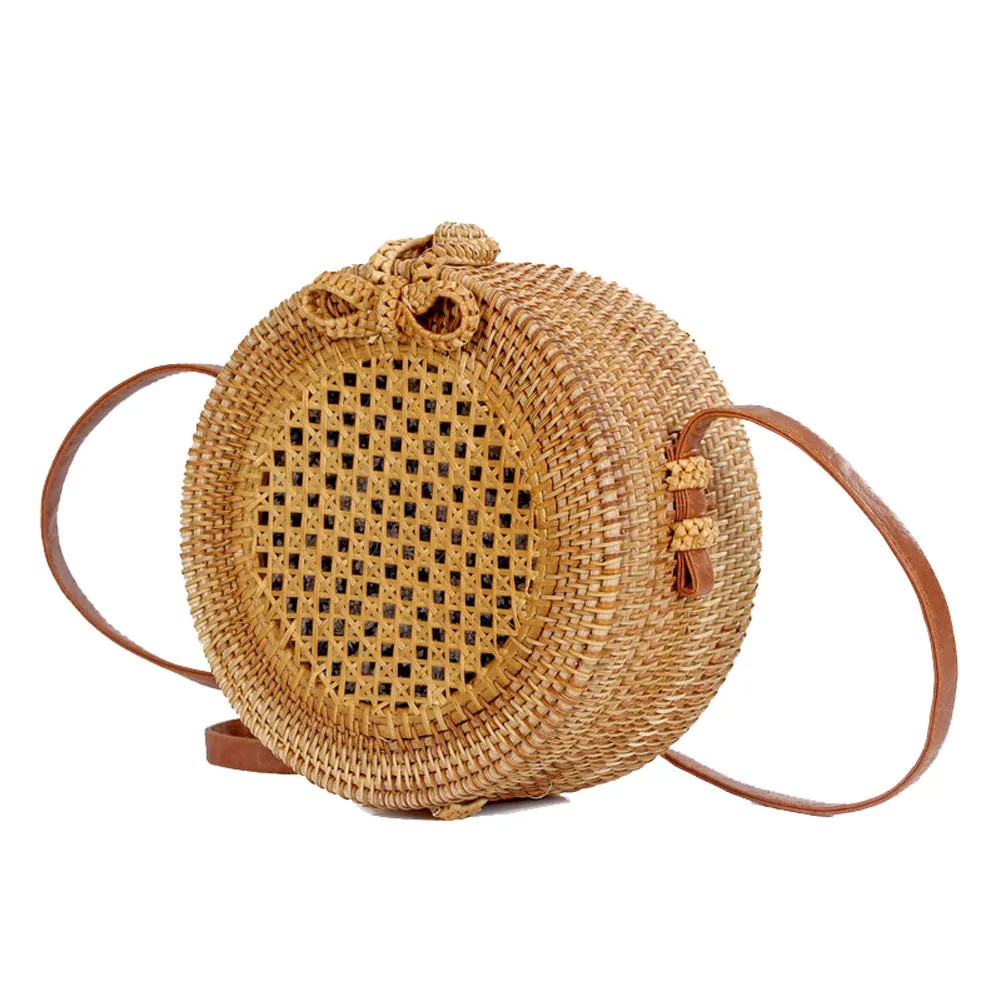 Bohemian Circle Wicker Rattan Shoulder Bag