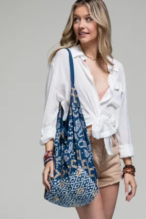 BOHO SLING BAG (BLUE/COPPER)