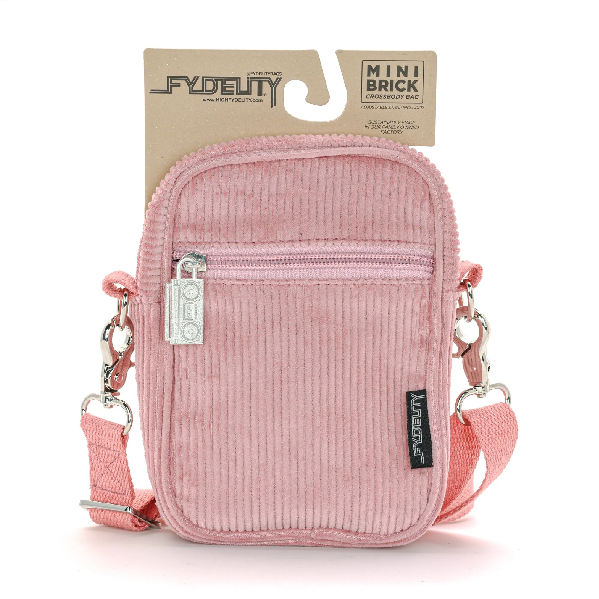 Brick Bag | Mini Crossbody | Corduroy Pink