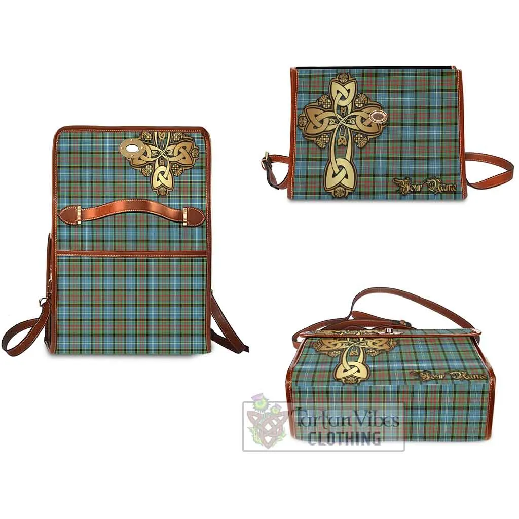 Brisbane Tartan Waterproof Canvas Bag Golden Thistle Celtic Cross Style