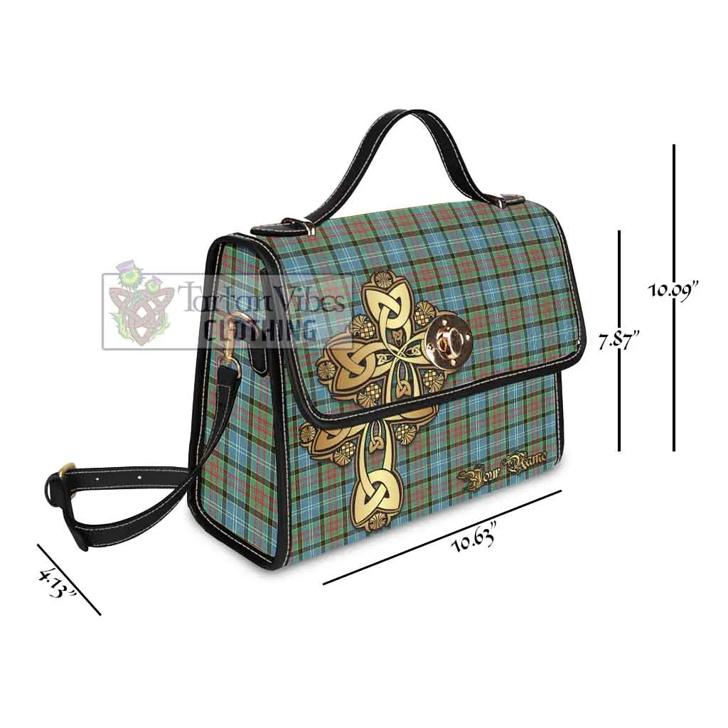 Brisbane Tartan Waterproof Canvas Bag Golden Thistle Celtic Cross Style