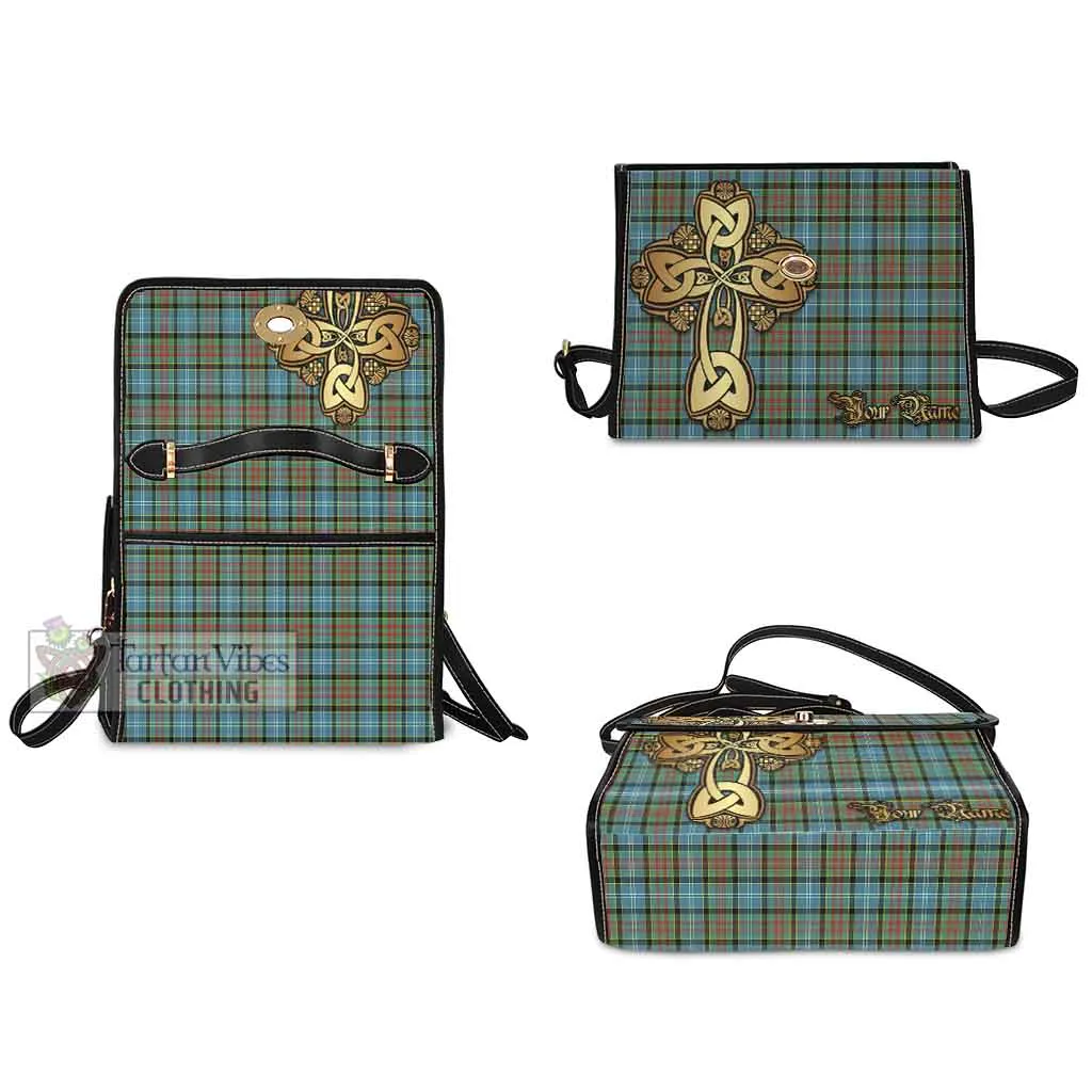 Brisbane Tartan Waterproof Canvas Bag Golden Thistle Celtic Cross Style