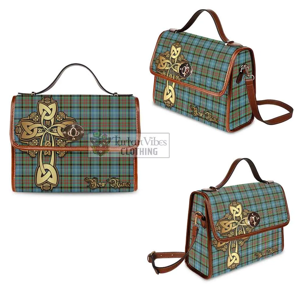 Brisbane Tartan Waterproof Canvas Bag Golden Thistle Celtic Cross Style