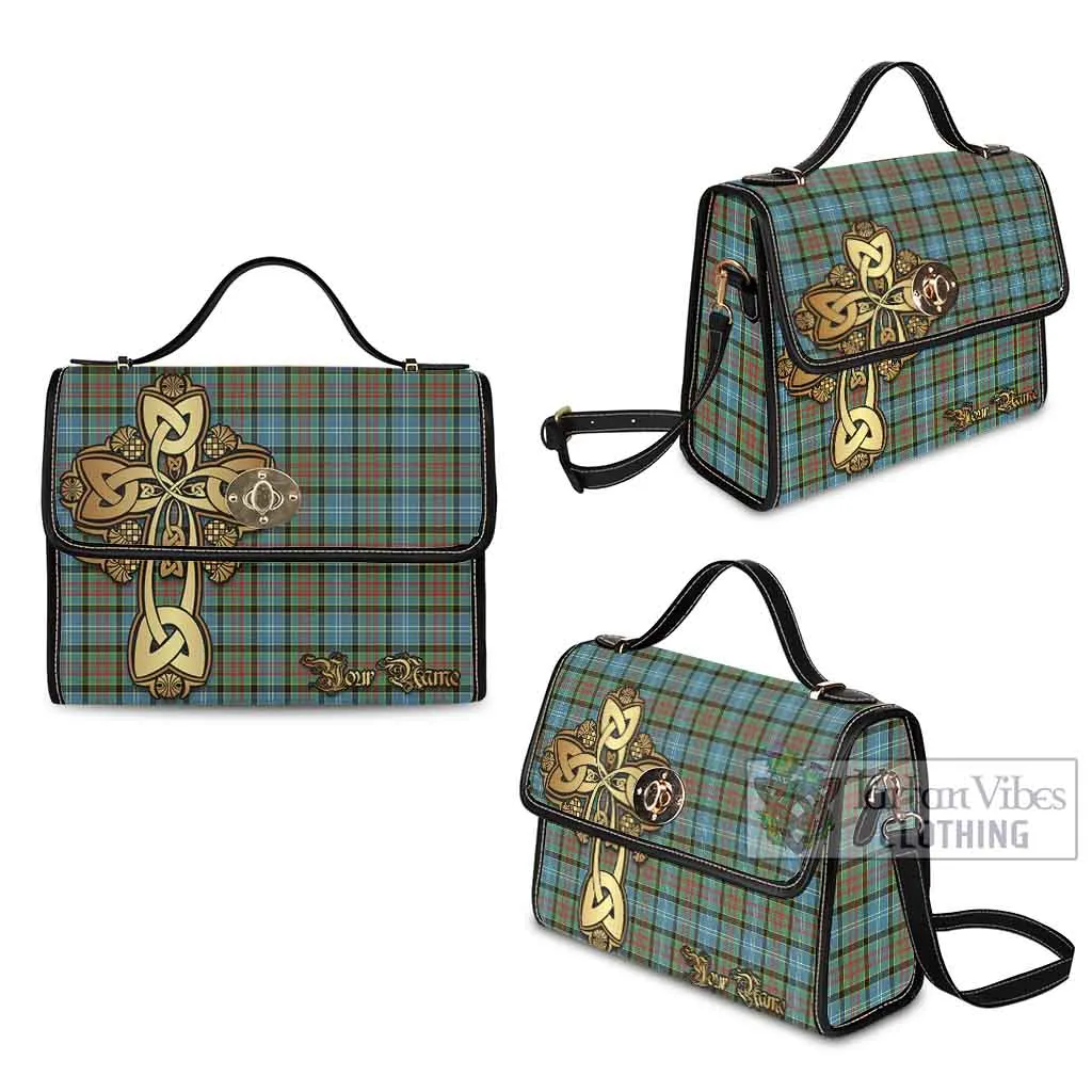 Brisbane Tartan Waterproof Canvas Bag Golden Thistle Celtic Cross Style