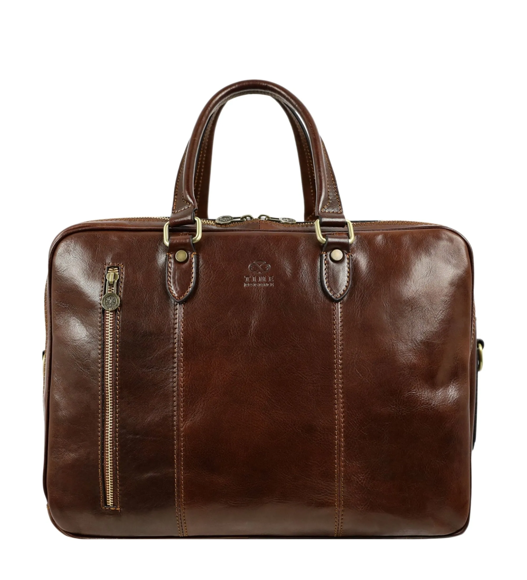 Brown Full-Grain Italian Leather Convertible Briefcase Backpack - A Farewell to Arms