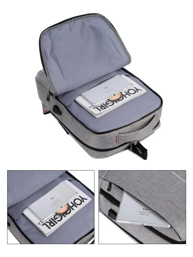 Business Oxford Waterproof Laptop Backpack-Grey