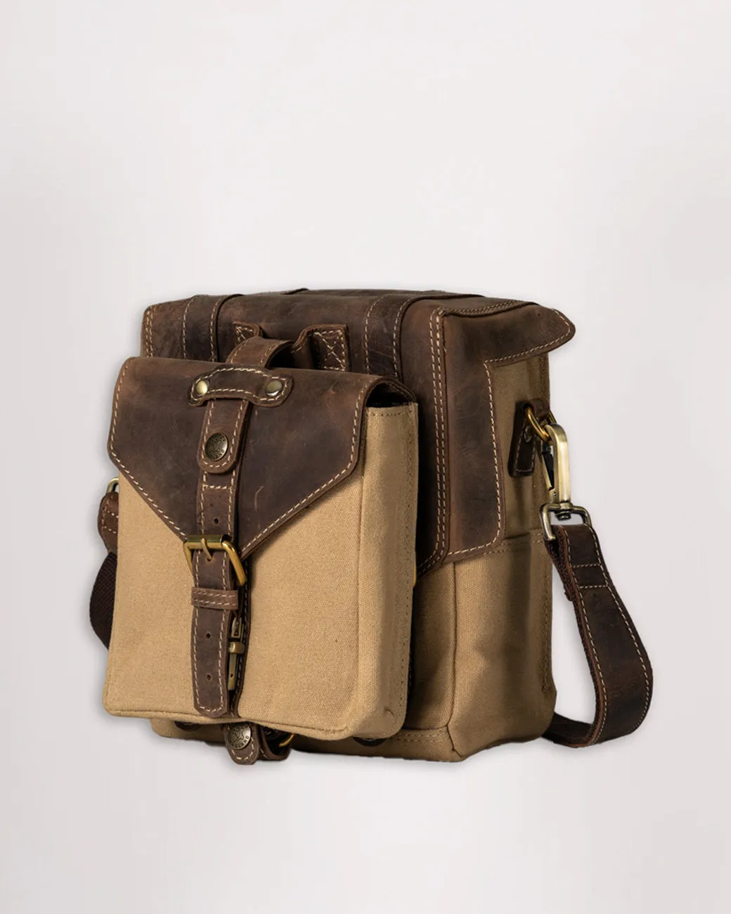 Canvas & Leather Tank Bag - Large