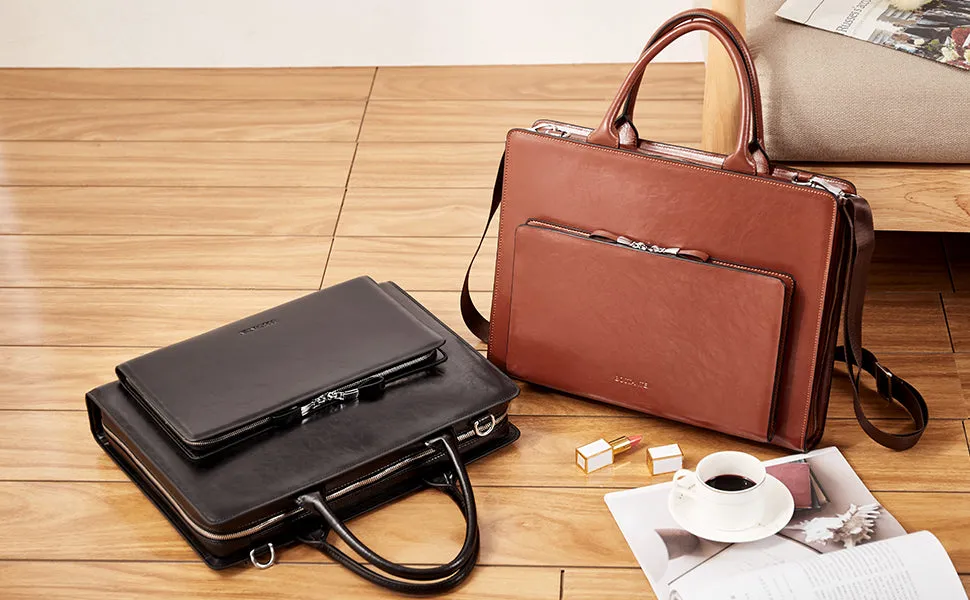 Carol Womens Leather Briefcase —  Capable