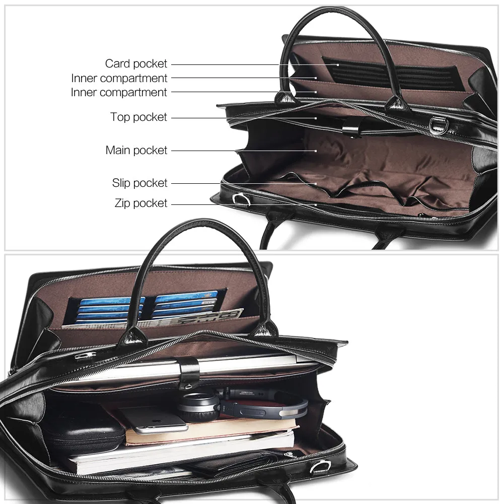 Carol Womens Leather Briefcase —  Capable